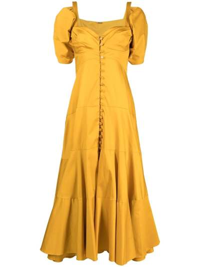 Cult Gaia Cut-out Midi Dress In Yellow