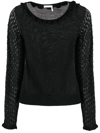 SEE BY CHLOÉ SCALLOPED FINE-KNIT TOP
