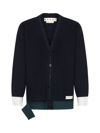 Marni Wool And Cotton Blend Cardigan In Iris