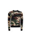Dolce & Gabbana Silk Round-neck Sweater With Camouflage Intarsia In Multi