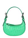 By Far Mini Soho Metallic Leather Bag In Verde