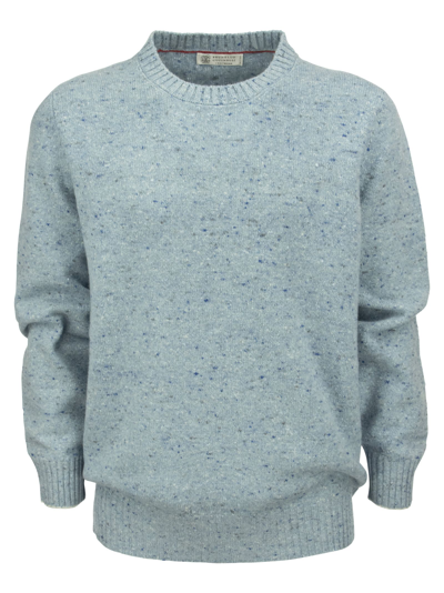 BRUNELLO CUCINELLI CREW-NECK SWEATER IN WOOL AND CASHMERE MIX