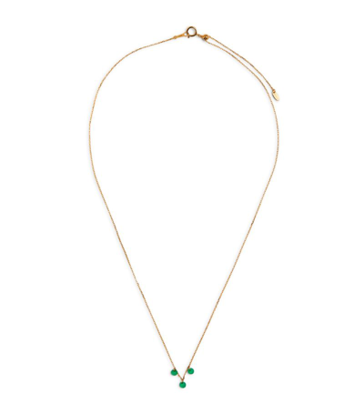 Persée Yellow Gold Dancing Emerald Necklace