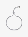 The White Company Crystal-encrusted Platinum-plated Friendship Bracelet