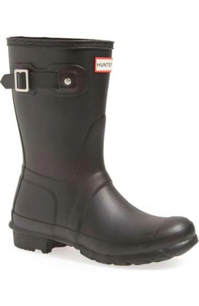 Hunter Original Short Waterproof Rain Boot In Black Matte