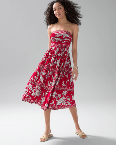 White House Black Market Strapless Knit Fit & Flare Dress In Etched Paisley  L Moncheri | ModeSens