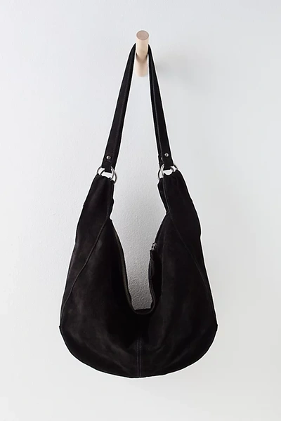 Free People Roma Suede Tote Bag In Black