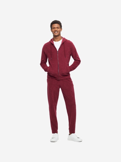 Derek Rose Men's Hoodie Isaac Terry Cotton Burgundy