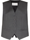 The Frankie Shop Gelso Grain De Poudre And Satin Vest In Grey