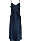 Polo Ralph Lauren Double-faced Midi Slip Dress In Blue