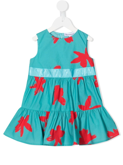 Emporio Armani Girls Blue & Red Floral Baby Dress