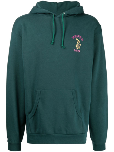 Wtaps Embroidered-logo Pullover Hoodie In Green