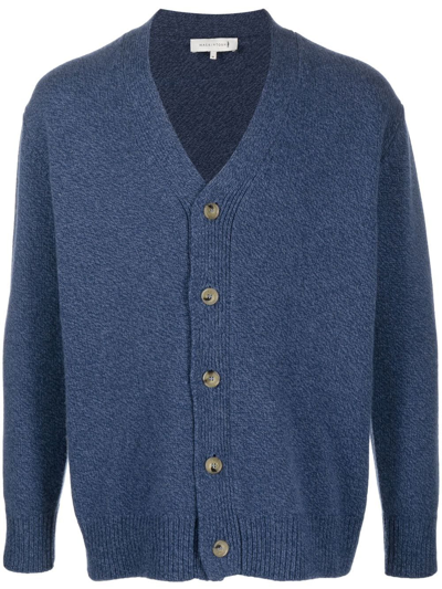 Mackintosh Stockholm V-neck Cardigan In Blue