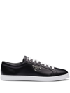 Prada Brushed Leather Sneakers In Black