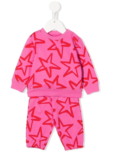 Stella Mccartney Babies' Two-piece Tracksuit Set In Pink
