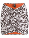 Reina Olga Geraldina Zebra-print Ruched Skirt In Brown