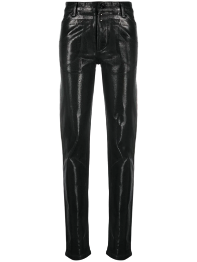 Mm6 Maison Margiela Coated Skinny Jeans In Black