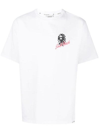 Bape Black *a Bathing Ape® Logo-print Short-sleeve T-shirt In White
