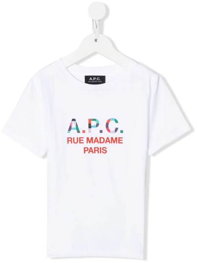 Apc Logo-print Cotton T-shirt In Aab White