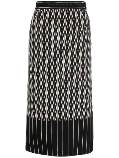 Alexander Mcqueen High-waisted Patterned Skirt In Black