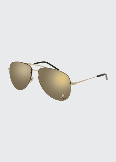 SAINT LAURENT CLASSIC 11 MONOCHROMATIC AVIATOR SUNGLASSES