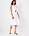 ANN TAYLOR PETITE BELTED FLARE DRESS