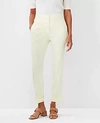 Ann Taylor The High Waist Ankle Pant In Linen Blend - Curvy Fit In Tender Yellow