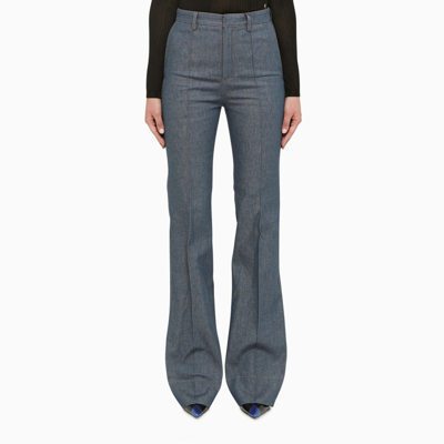 Saint Laurent Blue Denim Bell Bottom Trousers