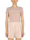 Off-white Logo T-shirt In Powder
