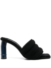 NINA RICCI TOWELLING SQUARE-TOE MULES