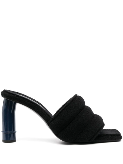 Nina Ricci Towelling Square-toe Mules In Black
