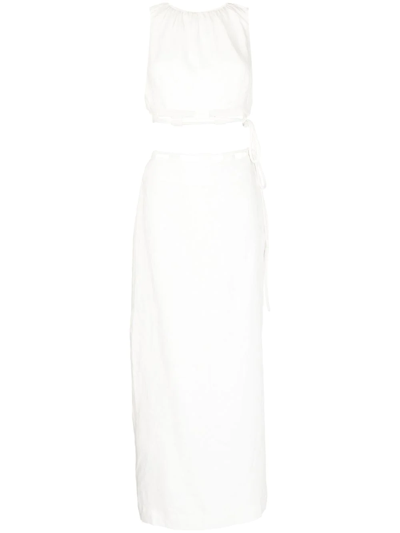 Sir White Mayra Cutout Maxi Dress In Weiss