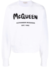Alexander Mcqueen Man White Mcqueen Graffiti Oversize Sweatshirt In White