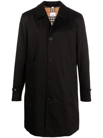 Burberry Single Breasted Coat In Black