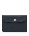 Il Bisonte Classic Leather Envelope Card Case In Navy
