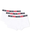 Diesel Three-pack White Umbx-damien Boxer Briefs In 白色