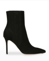 Veronica Beard Lisa Suede Stiletto Ankle Booties In Black