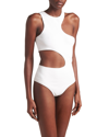 Stella Mccartney Compact Viscose Blend Knit Cutout Top In 9001 White