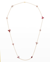ALEXANDER LAUT YELLOW GOLD SAPPHIRE, RUBY AND DIAMOND NECKLACE, 35"L