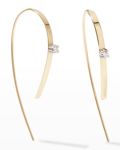 Lana Jewelry Small Flat Forward Facing Hooked On Hoop Earrings With Diamonds In Yellow