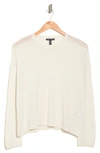 Eileen Fisher Crewneck Boxy Top In Bone