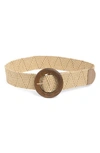 Vince Camuto Mixed Woven Stretch Belt In Taupe