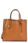 Marc Jacobs Mini Grind Coated Leather Tote In Smoked Almond
