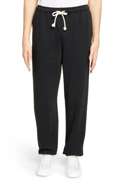 Acne Studios Face Patch Cotton Fleece Sweatpants In Black