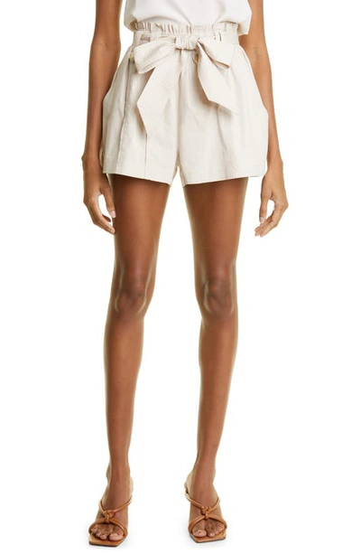 Ramy Brook Zaydie Tie Waist Stretch Cotton Woven Shorts In Sandstone