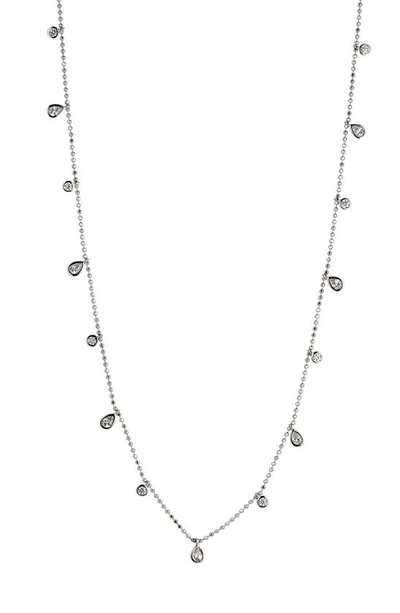 Nadri Daylight Shaky Cubic Zirconia Necklace In Rhodium