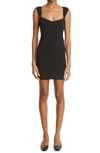 Nensi Dojaka Butterfly Open-back Stretch-woven Mini Dress In Black