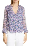 VERONICA BEARD MERTIE FLORAL SILK BLOUSE