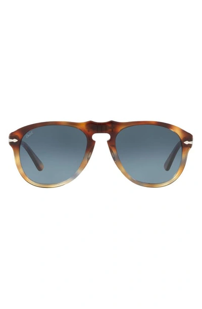 Persol 54mm Aviator Sunglasses In Havana/blue Gradient