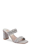 Dolce Vita Women's Paily Braided Double Strap Raffia High Heel Sandals In Light Grey